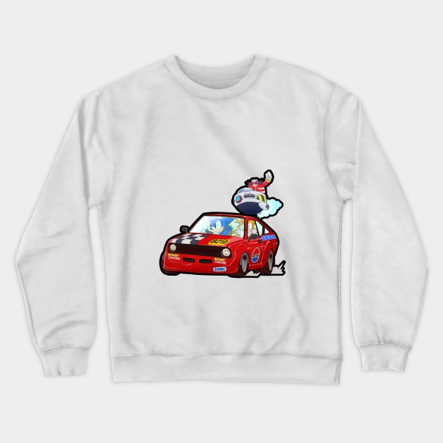 Sonic Datsun Fanart Crewneck Sweatshirt by marbotz
